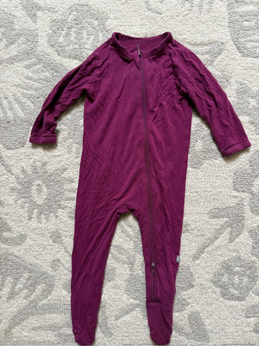 Kyte BABY Deep Berry purple Footed Zip One-Piece